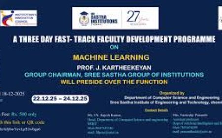 3-Day Fast Track FDP on Artificial Intelligence and Machine learning | SSIET, Chennai